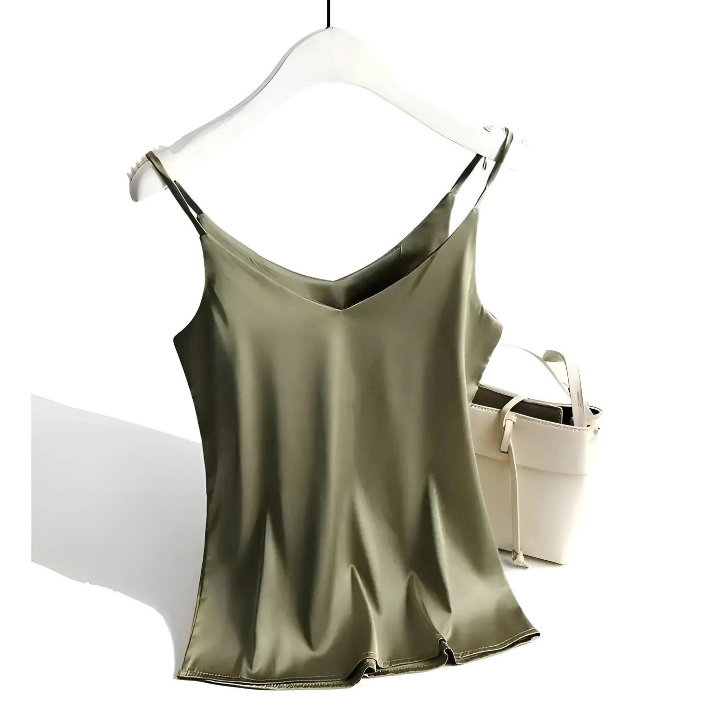Damen Seiden Satin Camisole mit Spaghettiträgern