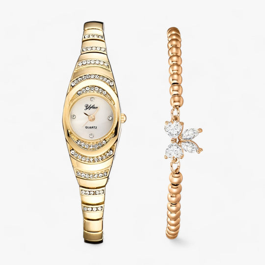 Uhr Quartz Kristalle Diamanten Luxuriös