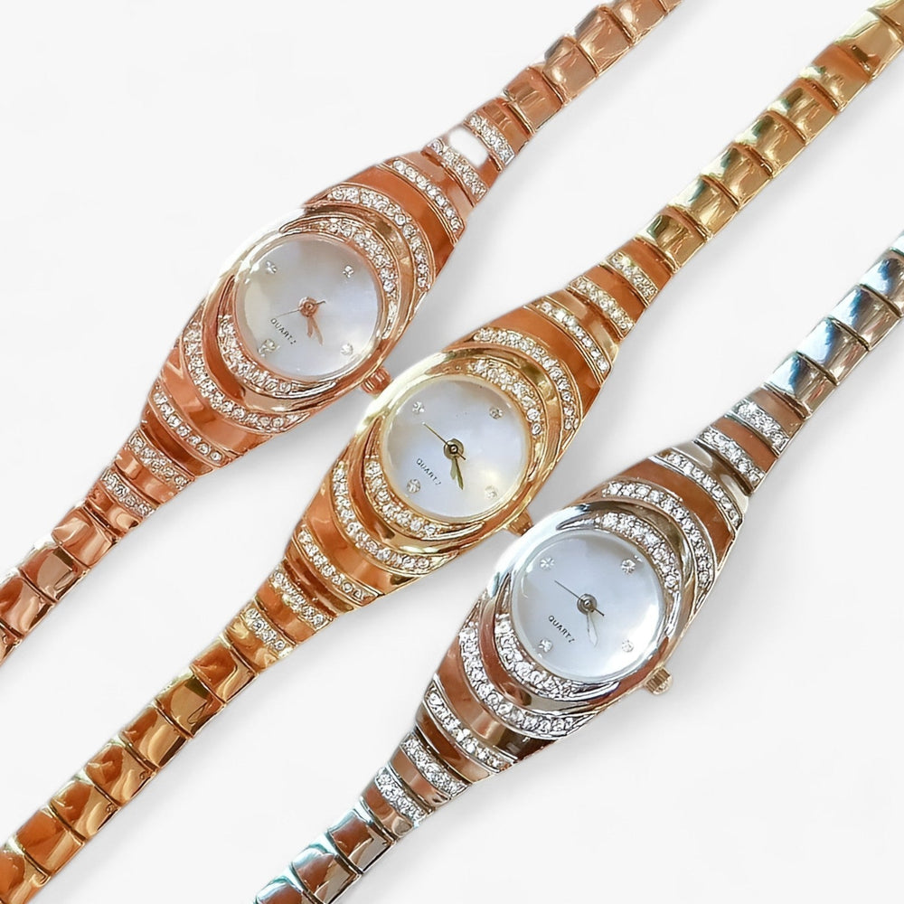 Uhr Quartz Kristalle Diamanten Luxuriös