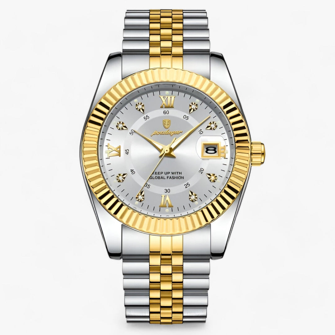 Herrenarmbanduhr Rund Edelstahl Zeitlos