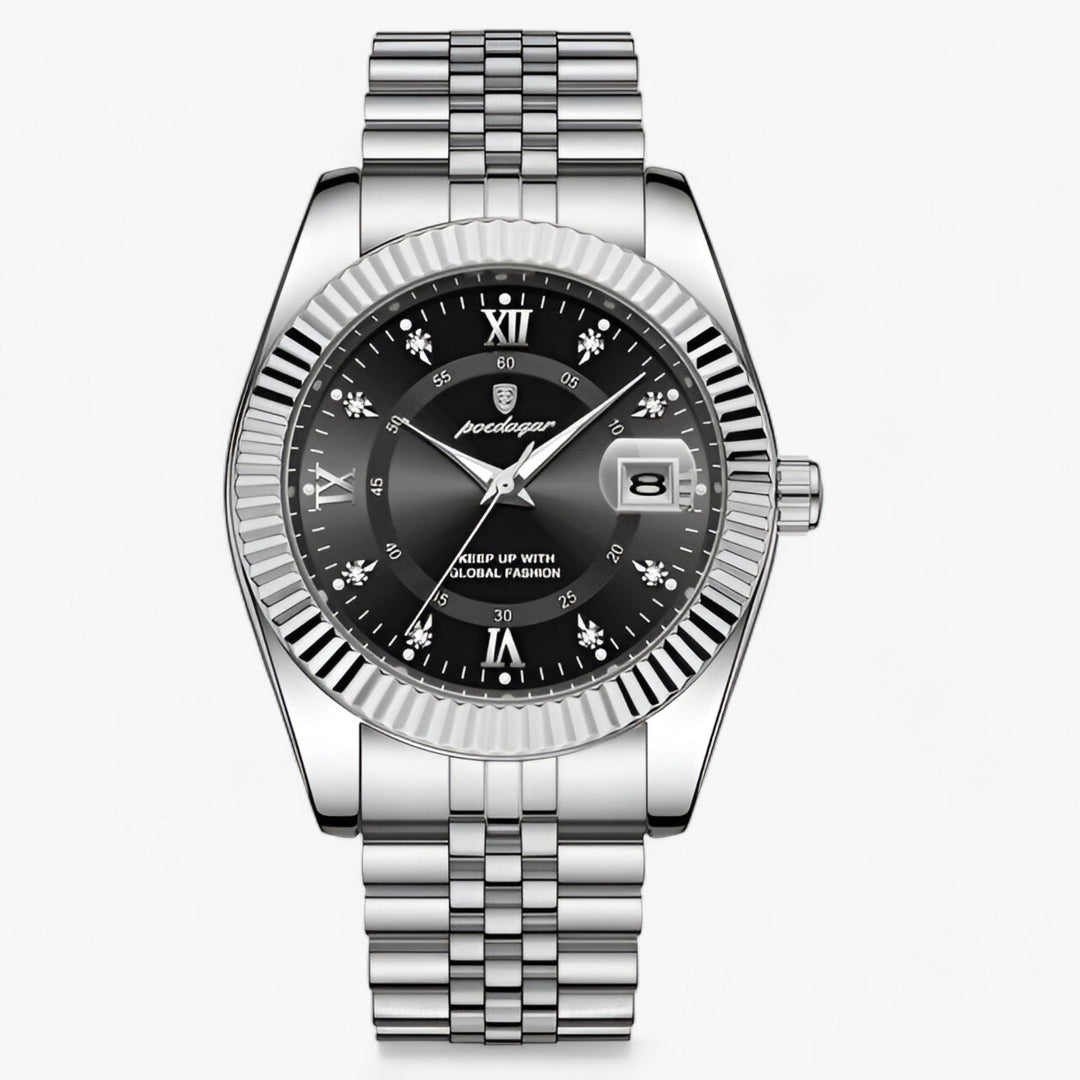 Herrenarmbanduhr Rund Edelstahl Zeitlos