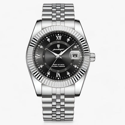 Herrenarmbanduhr Rund Edelstahl Zeitlos