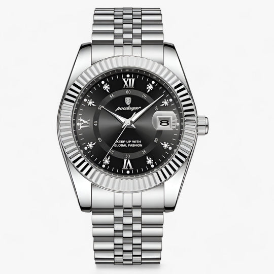 Herrenarmbanduhr Rund Edelstahl Zeitlos