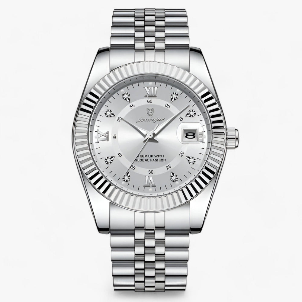 Herrenarmbanduhr Rund Edelstahl Zeitlos