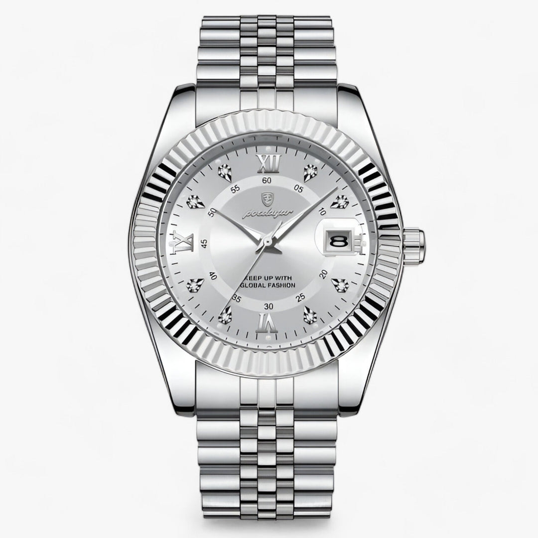 Herrenarmbanduhr Rund Edelstahl Zeitlos