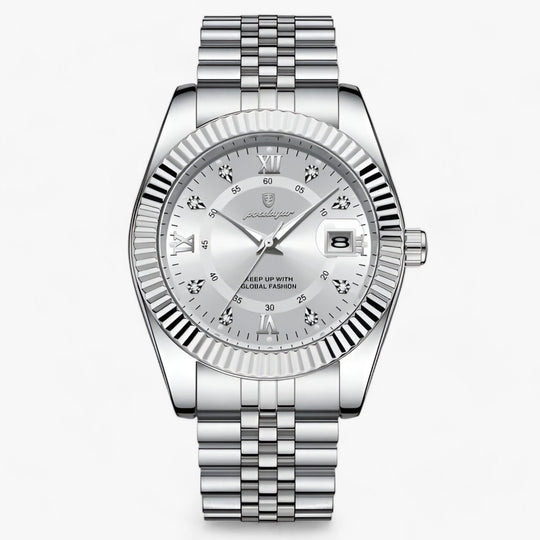 Herrenarmbanduhr Rund Edelstahl Zeitlos