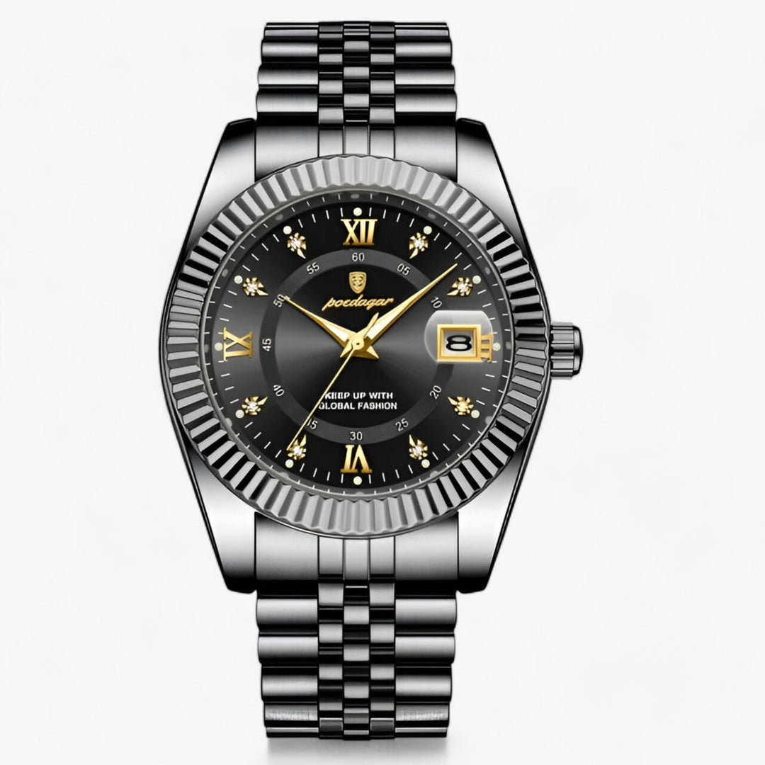 Herrenarmbanduhr Rund Edelstahl Zeitlos