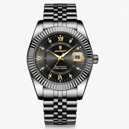 Herrenarmbanduhr Rund Edelstahl Zeitlos