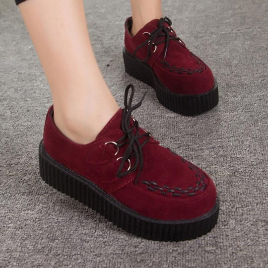 Creepers Plattform Wildleder Schnür