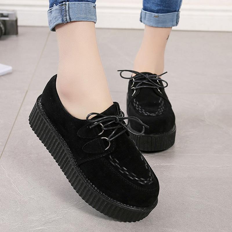Creepers Plattform Wildleder Schnür