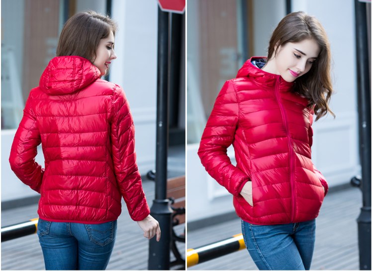 Damen Wendbare Ultra Leichte Daunenjacke