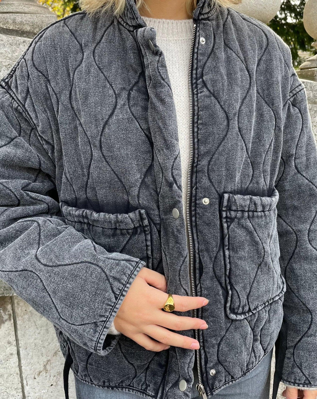 Damen Stylische Gequiltete Freizeitjacke Für Komfort Alltag