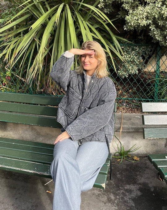 Damen Stylische Gequiltete Freizeitjacke Für Komfort Alltag