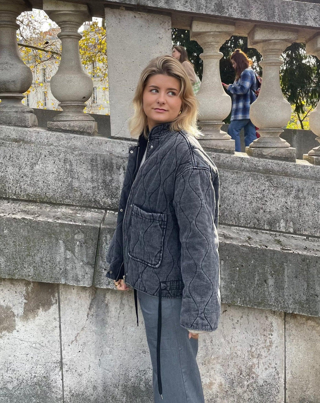 Damen Stylische Gequiltete Freizeitjacke Für Komfort Alltag