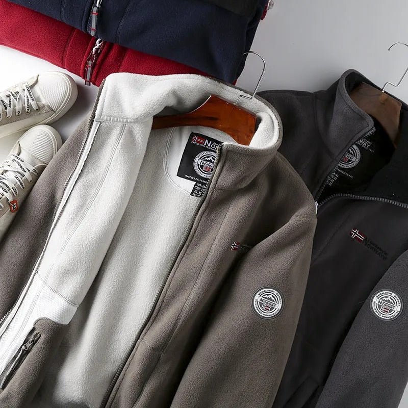 Herren Norweger Fleece-Winterjacke