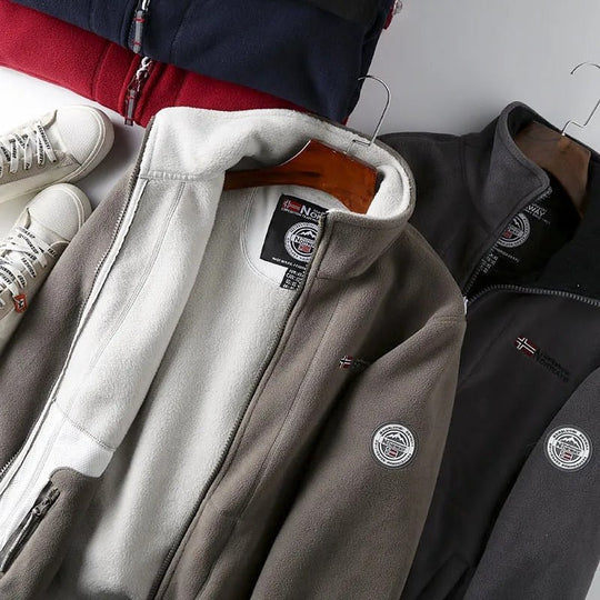 Herren Norweger Fleece-Winterjacke