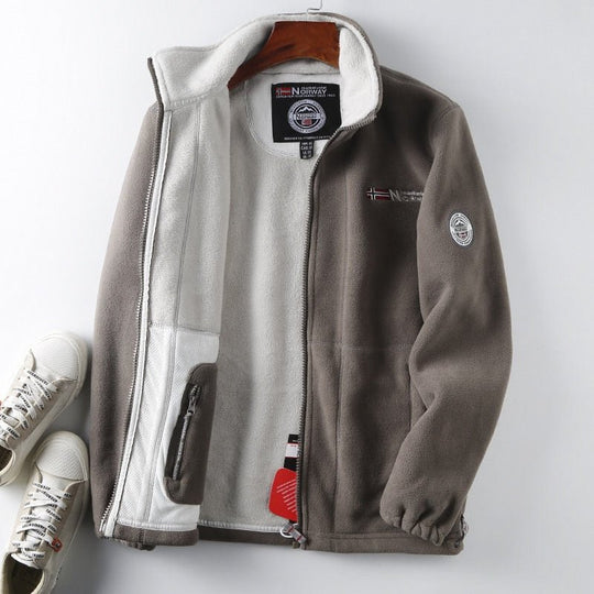 Herren Norweger Fleece-Winterjacke