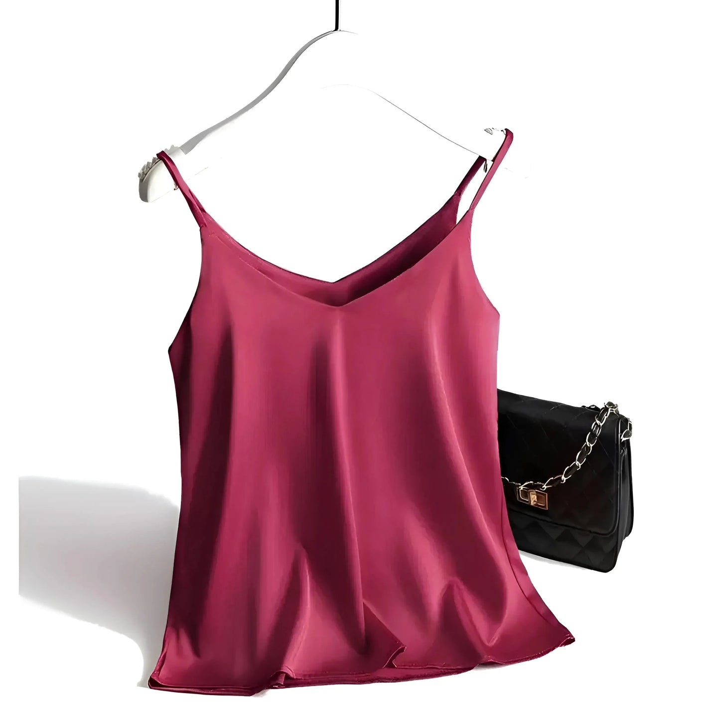Damen Seiden Satin Camisole mit Spaghettiträgern