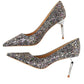 Fudus | Rhinestone High Heels Spitz Pumps Übergrößen