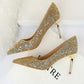 Fudus | Rhinestone High Heels Spitz Pumps Übergrößen