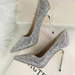 Fudus | Rhinestone High Heels Spitz Pumps Übergrößen