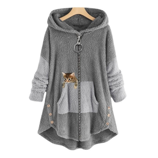 Damen Weicher Plüsch-Hoodie Bequem Alltag