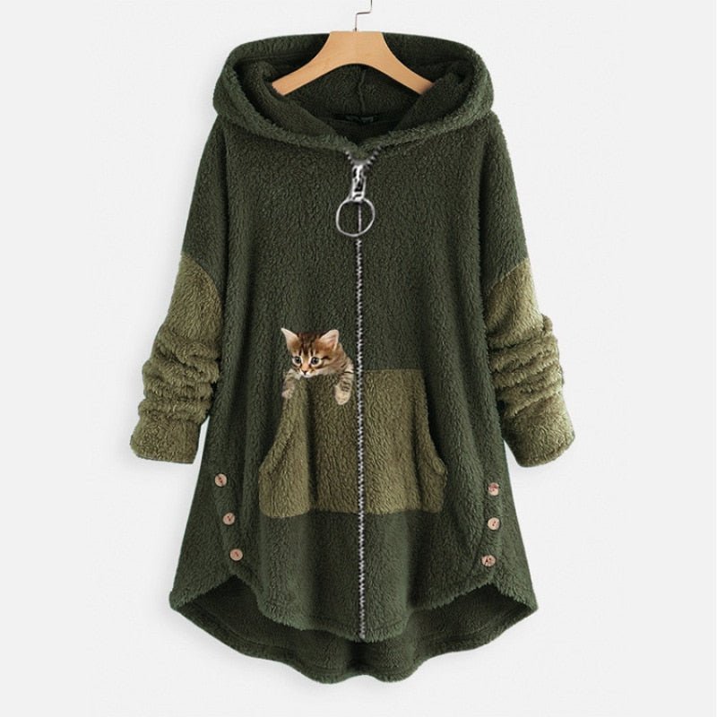 Damen Weicher Plüsch-Hoodie Bequem Alltag