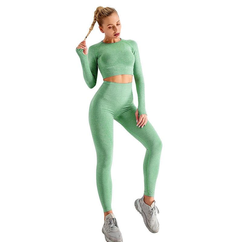 Fudus | Workout Sportbekleidung Gym Fitness Hohe Taille Nahtloses Yoga Satz