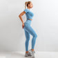 Fudus | Workout Sportbekleidung Gym Fitness Hohe Taille Nahtloses Yoga Satz