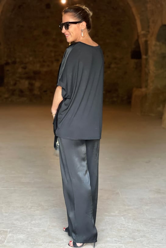 Damen Lässiges Top Und Weite Hose Set