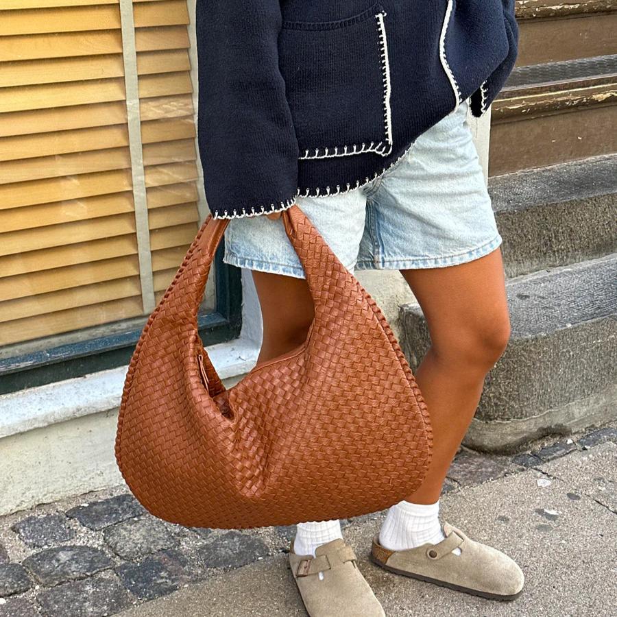 Damen Trendige Geflochtene Handtasche Bequem Alltag