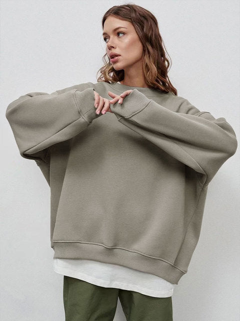 Klara's - Damen Oversized Sweatshirt in einfarbigem Design