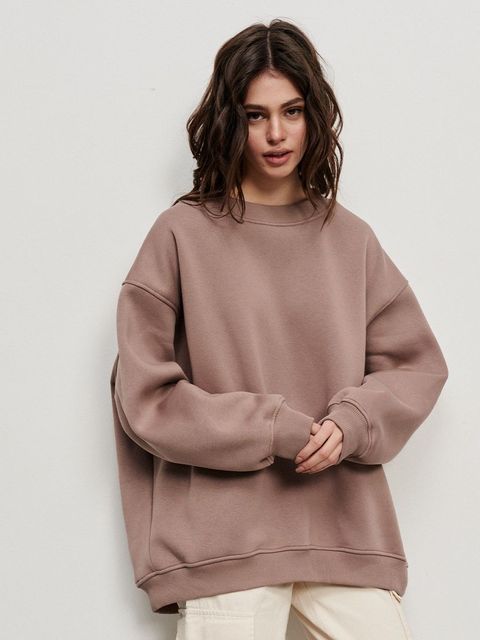 Klara's - Damen Oversized Sweatshirt in einfarbigem Design