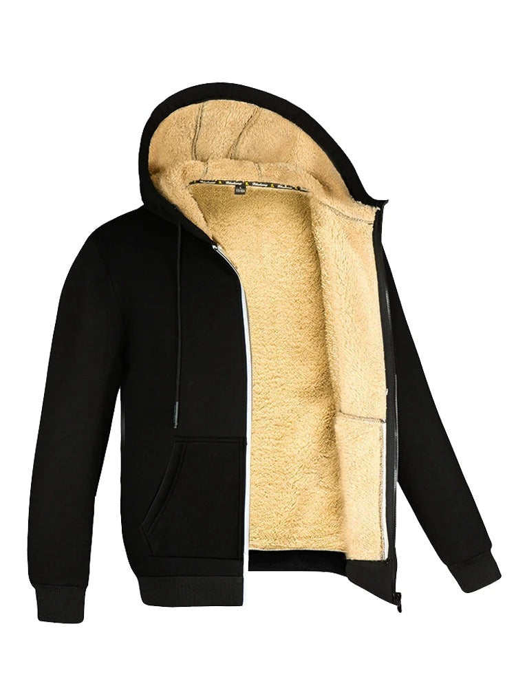 Warme Fleece-Jacke mit Kapuze für Herren und Damen