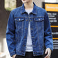 Fudus Herren Denimjacke Stehkragen Warm Weich Minimalistisches Design