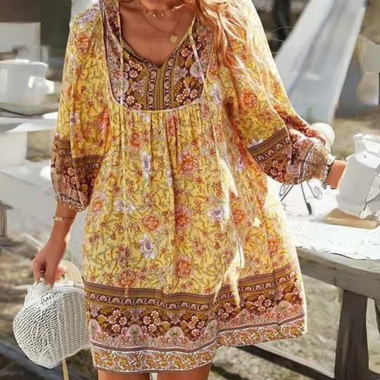 Damen Boho Sommerkleid Leicht Luftig Eleganter Stil