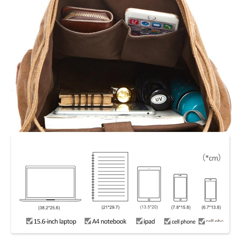 Großer Canvas Rucksack Vielseitig Robust