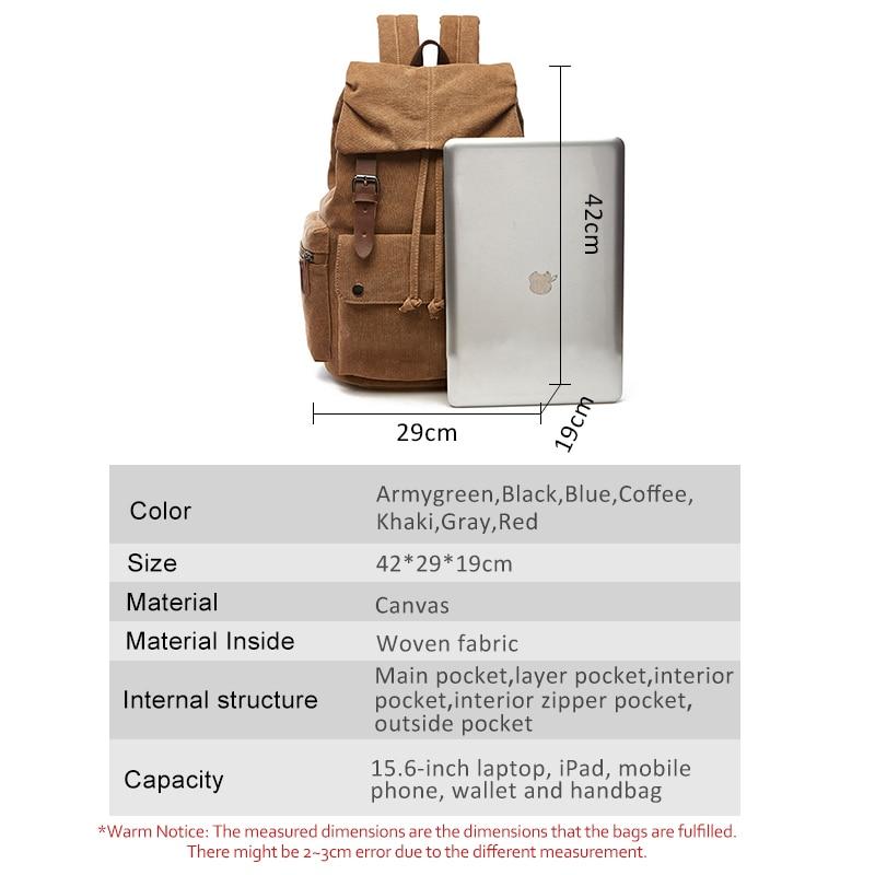 Großer Canvas Rucksack Vielseitig Robust